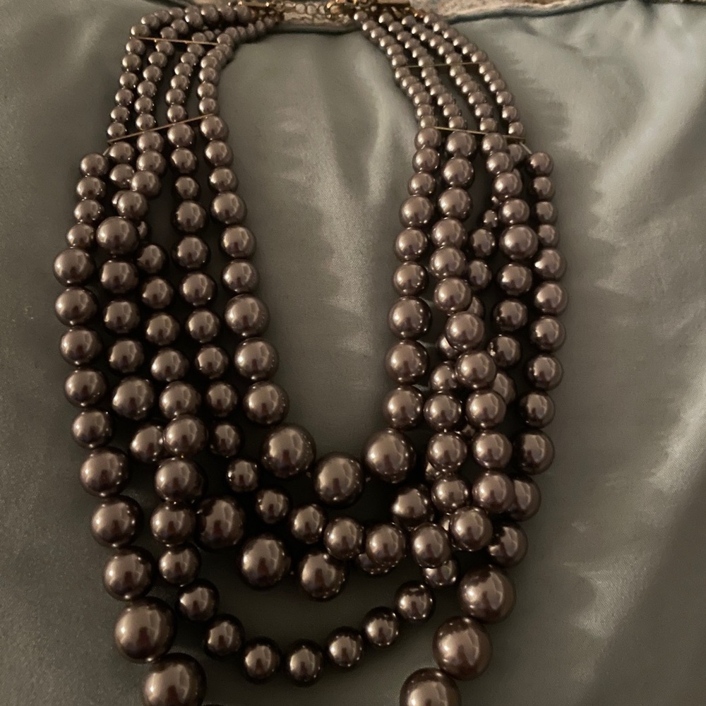 Elegant Gray Beaded Necklace